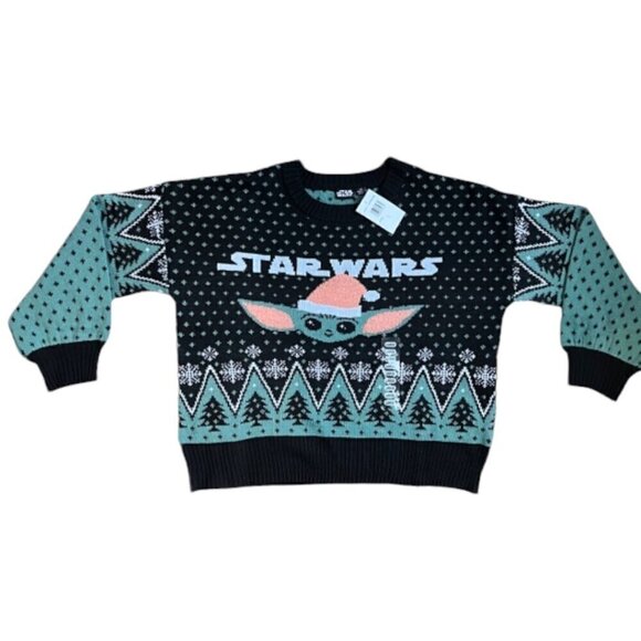 Star Wars Other - STAR WARS Men's Mandalorian Baby Yoda Santa Knit Ugly Christmas Sweater Large